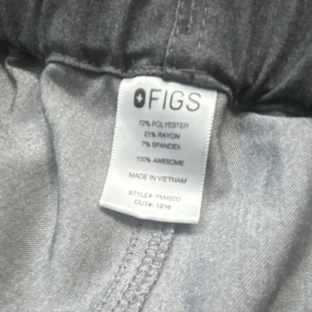 FIGS Men’s Gray Scrub Pants Size S Solid Knit Drawstring FM4500